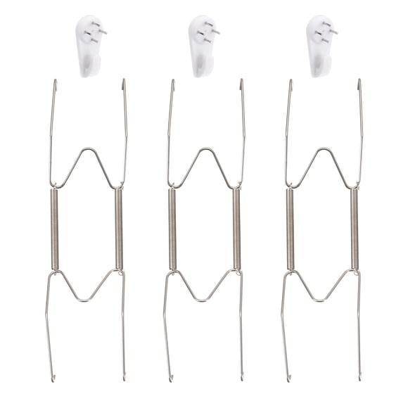 Uxcell 3Pack Colgador de Platos, Colgadores de Platos de Pared Invisibles de Acero Inoxidable de 10 Pulgadas para Platos Decorativos, Plata