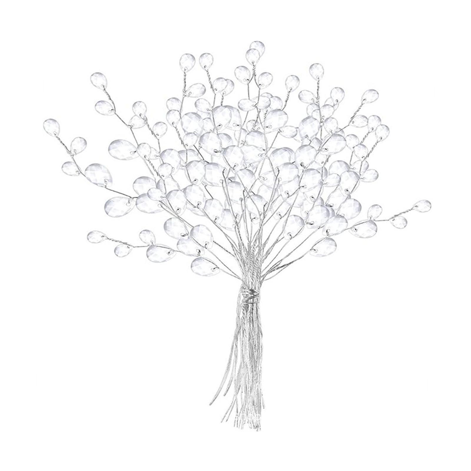 Bothyi - 30 Piezas De Ramas Artificiales De Acrílico Con Forma De Gota, Modernas Para Festivales, Bodas, Color Blanco
