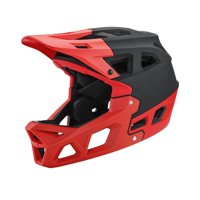 Magideal - Casco De Bicicleta De Cara Completa Casco De Bicicleta De Montaña Sombrero De Flujo De Aire Casco De Ciclismo De Seguridad Con Absorción De Impactos Rojo Negro M