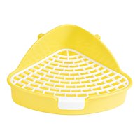 Magideal - Bandeja De Arena Para Conejos, Orinal De Animal Pequeño, Entrenador, Jaula Antisalpicaduras, Caja De Cama Para Inodoro, Fácil De Limpiar Para Animales , Amarillo