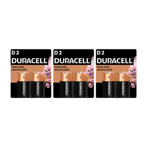 Pila Duracell Tipo D, (6 Pilas, Batería Grande, Dura Más)
