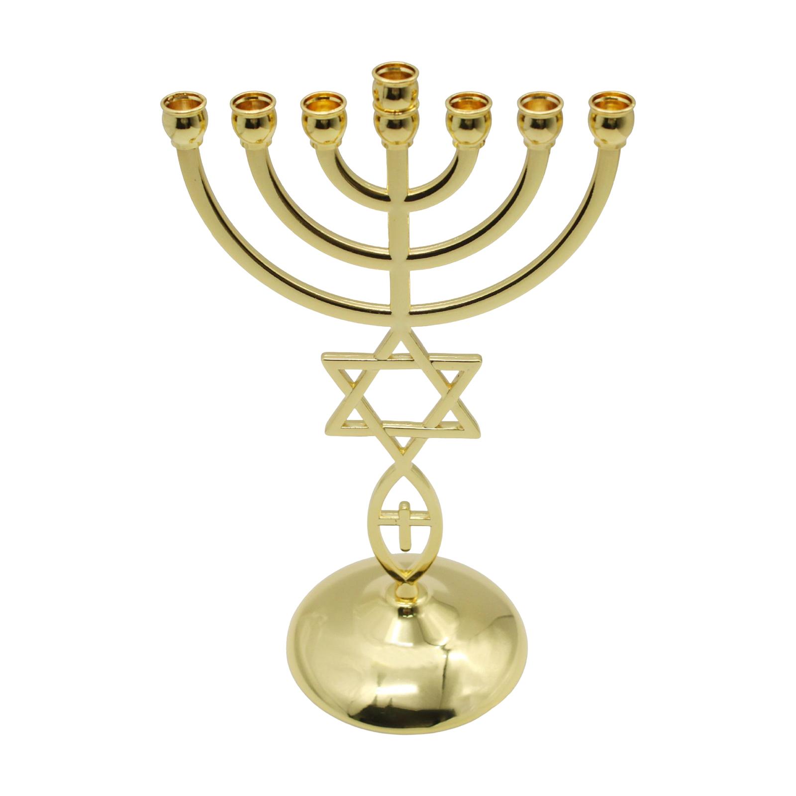 Magideal - Portavelas Hanukkah Menorahs 7 Ramas Para Estante, Decoración De Gabinete Mano De Obra Exquisita Regalo De Vacaciones Altura 21 Cm Adornos De Diseño