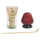 thumbnail image 3 of Juego de Batidor de Té Matcha, Batidor de Bambú + Cucharón de Bambú + Soporte de Cerámica para Batidor, Rojo, 3 of 3
