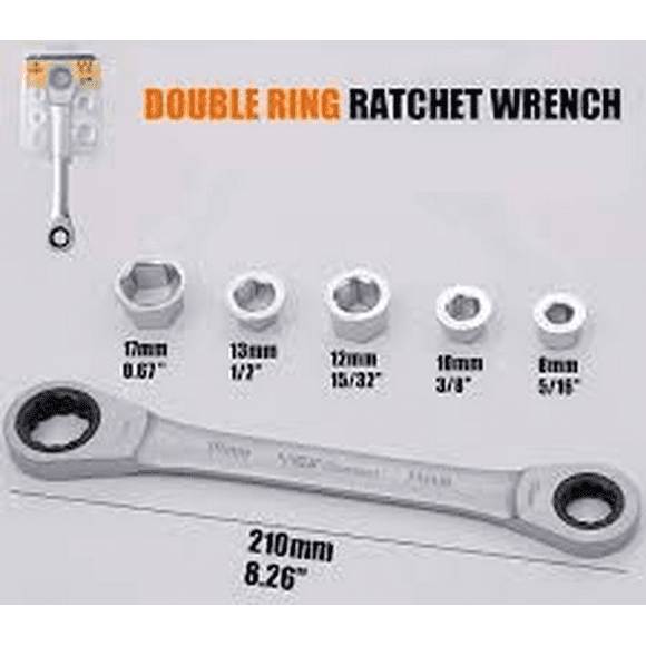 Juego / Set Llave Doble Chicharra Con Anillos 6 Pcs Kamasa