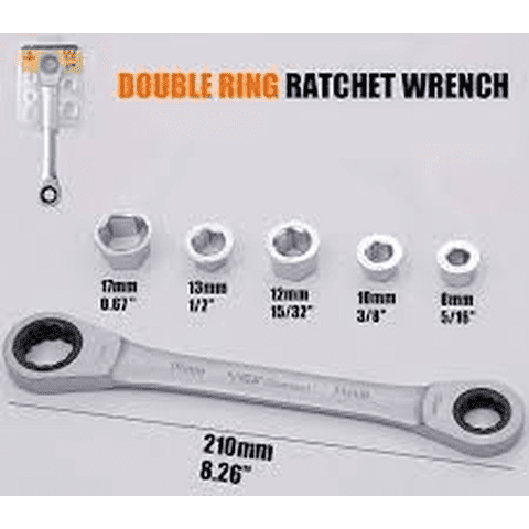 Genérico - Juego / Set Llave Doble Chicharra Con Anillos 6 Pcs Kamasa