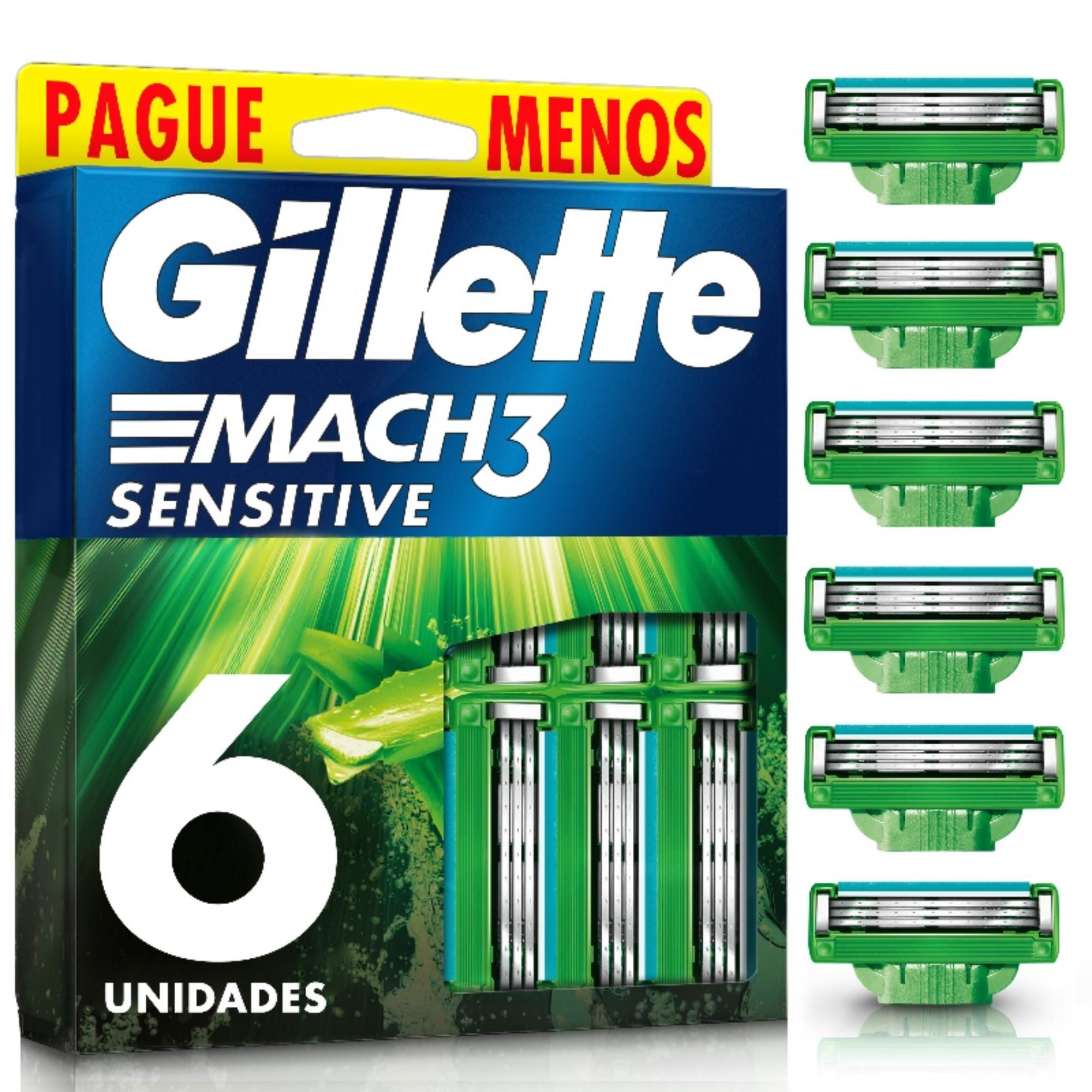 Repuesto Para Máquina De Afeitar Gillette Mach3 Piel Sensible