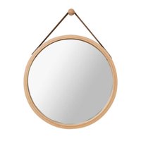 Vgo - Espejo Red. 35 Cm Simil Madera Con Corre