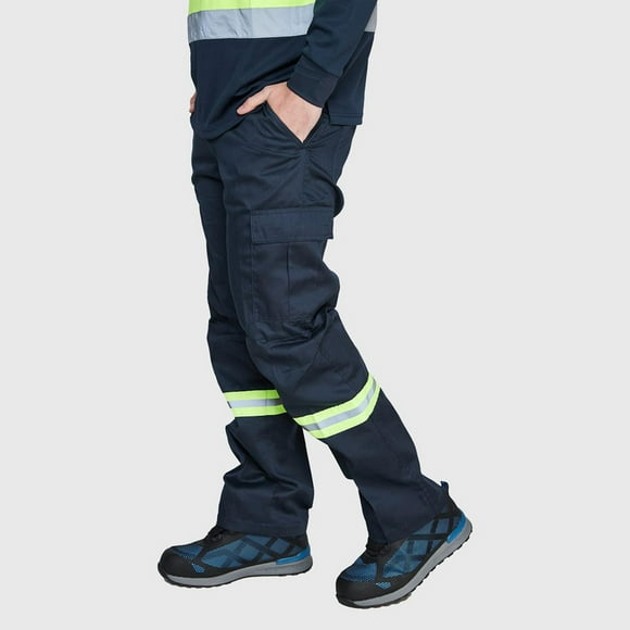 Pantalón Cargo Gabardina Reflectante Dia/Noche azul marino M
