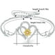thumbnail image 4 of Pulsera Brazalete Plata 925 Girasol Doble Corazon Mujer plateado Talla única, 4 of 5