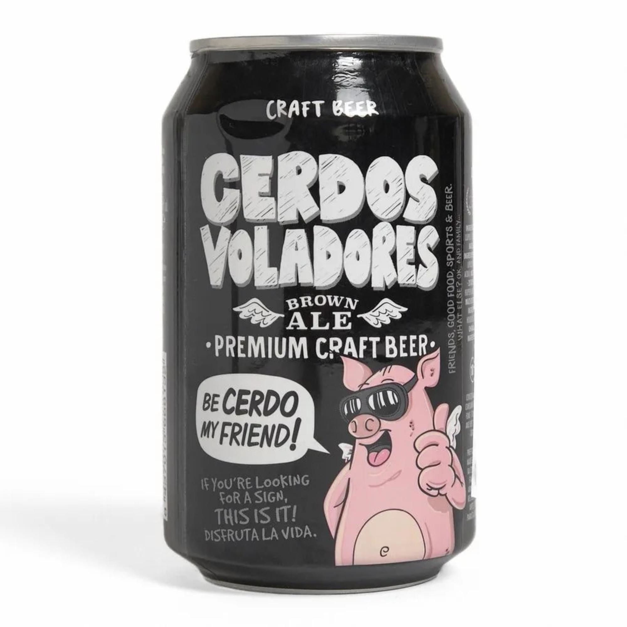 Cerdos Voladores - Cerveza Brown Lata 330 Ml