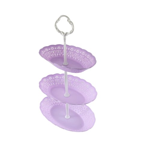 Disparo - Mostrador Decorativo Ovalado 3 Pisos Celebraciones Lila