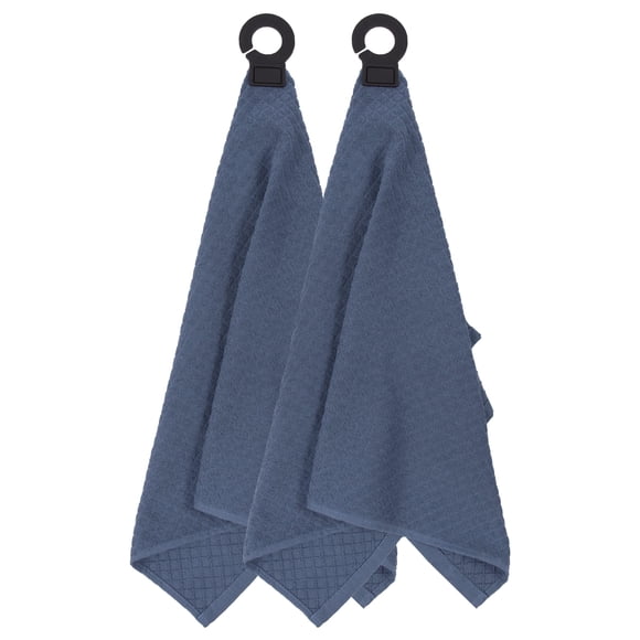 Toalla Ritz Premium con gancho y colgante, 18 x 28 cm, 2 unidades, azul federal