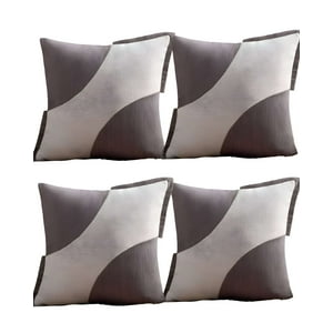 Genérico - Pack De 4 Fundas De Cojines Diseño Tela Pana Empalmado 45Cm X 45 Cm Gris
