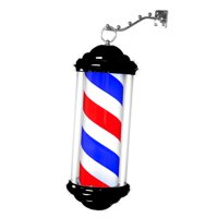 Ioensy - Poste De Barbero, Luz Para Peluquería, Señal Abierta Para Salón De Peluquería, Interior, Exterior, Tira Roja, Azul Y Blanca