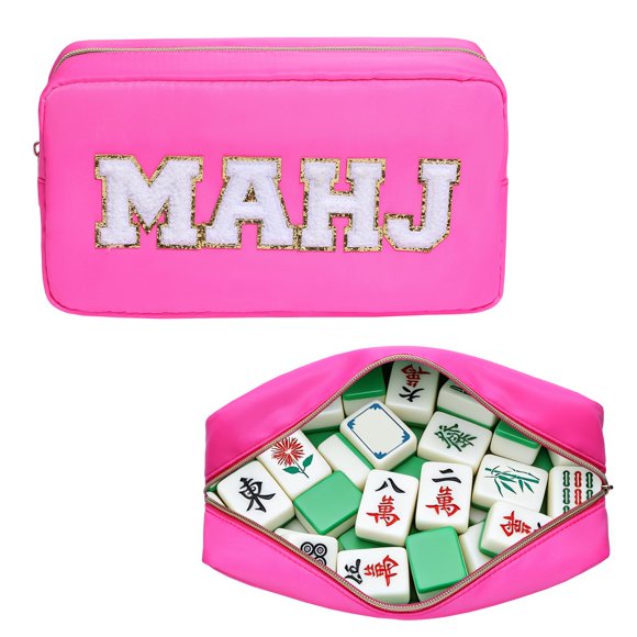 Bolsa de fichas de Mahjong Ahdoma 52 cm × 9 cm × 14 cm con cremallera para viaje