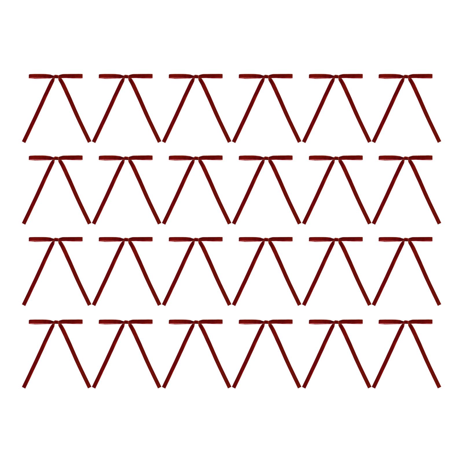 Bothyi - Juego De 24 Lazos Navideños De Terciopelo Para Decoración Navideña, Lazos De Cinta Para Navidad, Adornos Navideños Rojos