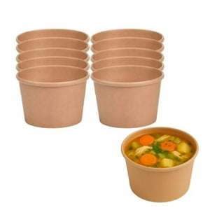 Disparo - Set 40 Envases Para Sopa Kraft 236Ml 8Oz Comida Desechable