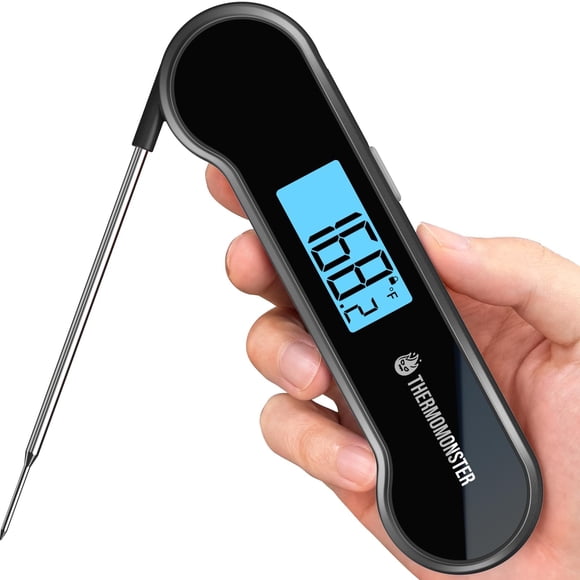 Termómetro para carne Thermomonster de lectura instantánea de 0,5 segundos, color negro