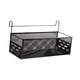 thumbnail image 3 of Cesta colgante de almacenamiento para dormitorio, elegante cesta colgante de metal para cama, soporte para teléfono, libros, artículos para el hogar y Negro, 3 of 5