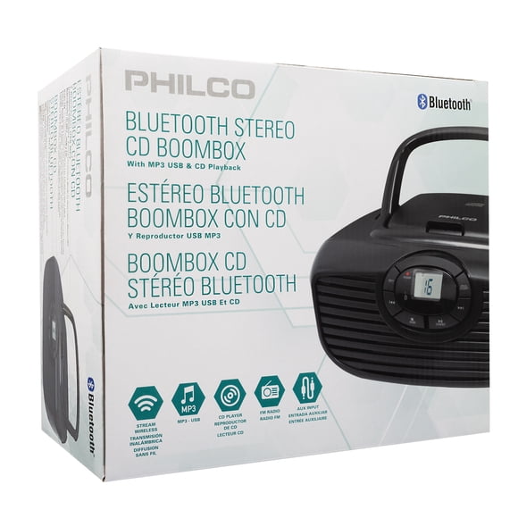 Radio Boombox Con Bluetooth Y Reproductor Cd Open Box