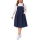 thumbnail image 5 of Agnes Orinda Disfraces de Halloween Vestido de Pana para Mujer Tallas Grandes Vestido Pichi de Línea A Plisado con Bolsillos y Tirantes Ajustables 4X Azul Oscuro, 5 of 6