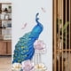 thumbnail image 2 of 1pc Peacock Wall Sticker, Flower Peony Plant Self-Adhesive Peel & Stick Wall Decor Art Decals For Home Bedroom Living Room Decor, 2 of 2