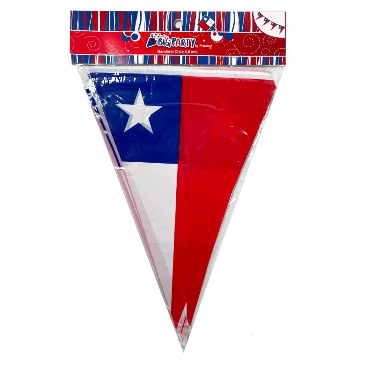 Big Party - Pack X 4 Banderín Plástico 22×29 Cm 3,6 Metros –