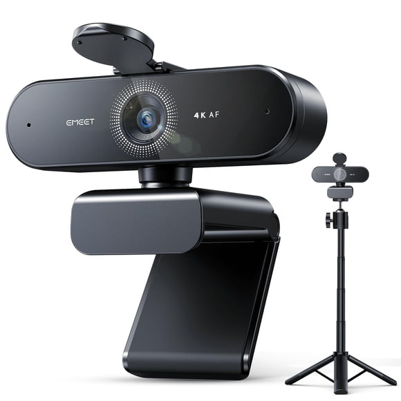 Webcam EMEET NOVA 4K UHD con trípode, enfoque automático y 2 micrófonos