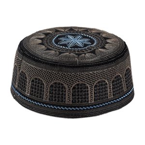 Magideal - Sombrero Musulmán Para Hombres Suave Y Material Tejido De Múltiples Usos Para 58 Cm Circunferencia De La Cabeza Uso Diario Ramadán Eid , Negro