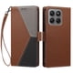 thumbnail image 3 of Cartera de PU Tricolor para Motorola Moto G47 con Ranuras y Soporte, Marrón, 3 of 6