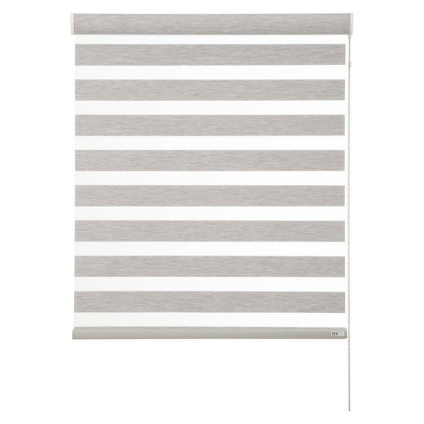 Cortina Roller Duo Traslúcido Gris, Alto Ajustable máximo de 170 cm x Ancho a Elección para Sala, Living, Oficina o Escritorio (100 cm de Ancho x 170 cm de Alto)