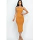 thumbnail image 1 of Saronite Vestido Midi Básico Ajustado sin Tirantes, Color Camel (para Mujer), 1 of 2