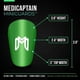 thumbnail image 3 of Mini espinilleras MediCaptain 10 x 6 cm, ligeras, verdes, 3 of 7