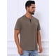 thumbnail image 4 of INSPIRE CHIC Camisetas Henley de Hombre Casual de Verano con Mangas Cortas Botón Básico M Marrón, 4 of 5