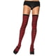 thumbnail image 2 of Medias Leg Avenue de nailon a rayas negro/rojo para mujer, 2 of 3