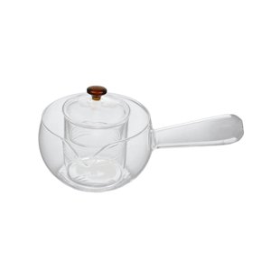 Bothyi - Tetera De Cristal Con Infusor 450Ml Fácil De Limpiar Para Cocinas De Viaje Mango De Cristal