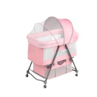 Cuna Bebé Con Accesorios Rosada Lubabycas