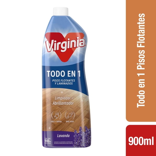 Limpiador + Abrillantador Líquido Piso Flotante Lavanda Botella 900 ml Virginia