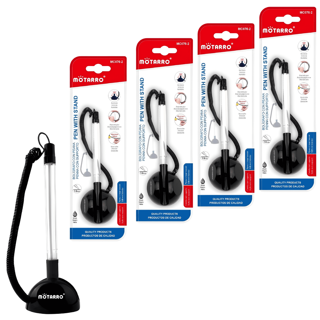 Genérico - Pack De 4 Boligrafo Con Base Adhesiva Para Escritorio