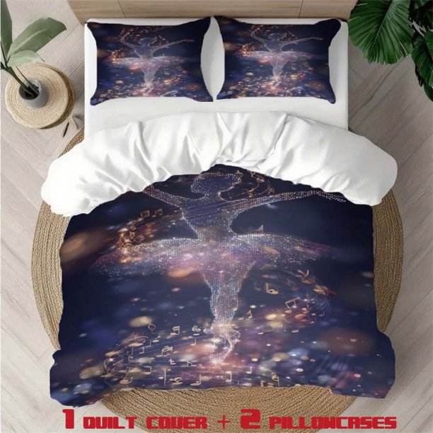 3pcs Star Dancer Themed Printed Bedding Set Duvet Cover and Pillowcases
