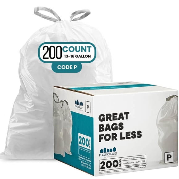Bolsas de basura Plasticplace Custom Fit SimpleHuman Code P 50-60 L