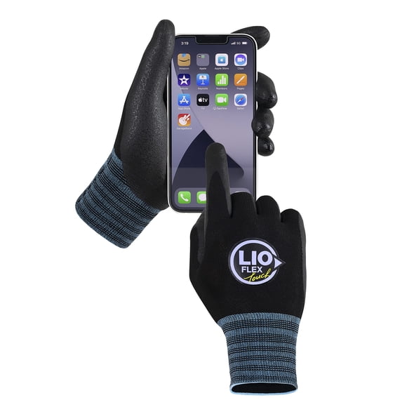 Guantes de trabajo LIO FLEX táctil negro talla M - 3 pares