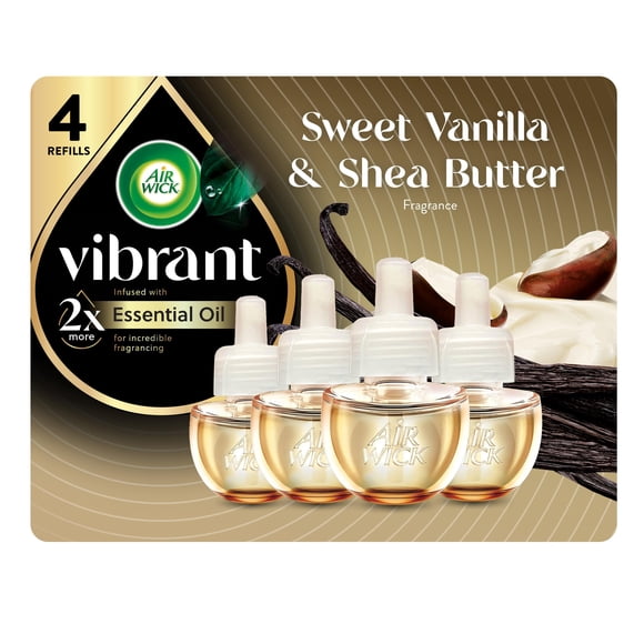 Air Wick Recarga de Aceites Aromatizados 4 Piezas Vainilla Dulce y Manteca de Karité