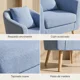 thumbnail image 5 of Sitial Poltrona Silla Sillon Con Cojin De Regalo 80x70x52cm Celeste, 5 of 8