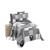 Genérico - Cubrecama Quilt De Verano King Gris 04