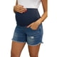 thumbnail image 4 of INSPIRE CHIC Pantalones Cortos de Maternidad para Mujeres Sobre el Vientre Alta Elasticidad 2026 Verano Casual con Bolsillos Jeans Shorts de Embarazo Azul Medio, 4 of 6