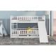 thumbnail image 2 of Bunk Bed with Slide,Twin Over Twin Low Bunk Bed with Fence and Ladder for Kids Teens White, 2 of 3