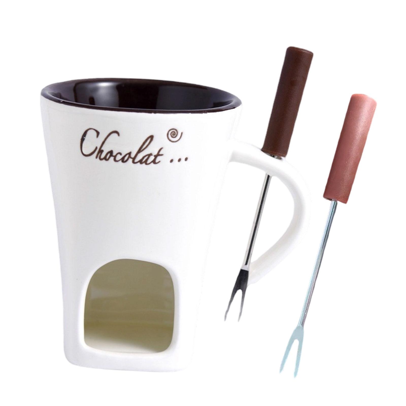Bothyi - Taza Para Fondue De Chocolate, Electrodomésticos De Cocina, Hogar, Aniversario, Fiesta, Dulces, Olla Caliente, Blanco