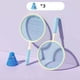 thumbnail image 3 of Juego De Raqueta De Bádminton, Raqueta De Tenis Para Ni?os Para Entrenamiento En El Patio Trasero, Azul Y Beige, 3 of 5