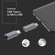 thumbnail image 3 of Adaptador USB C a micro USB JXMOX tipo C hembra a micro USB, 3 of 6